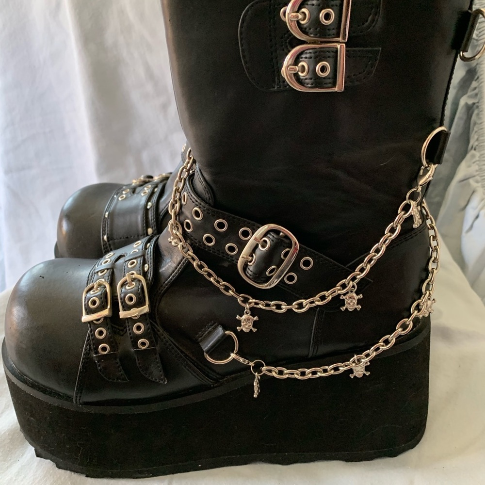 Demonia 3 1/2” Goth Ankle Boots ❤️❤️EUC❤️❤️Worn 2X